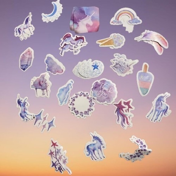 Dreamy Fairytale, Pastel Unicorn Stickers, 46 Deco Stickers - Picture 8 of 9